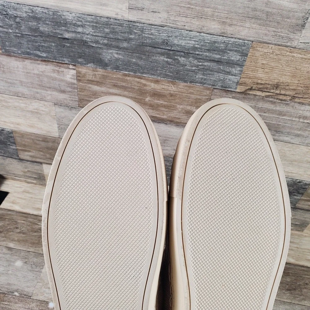 Steve Madden Abiza Mens Casual Shoes Sz 11 M Sand‎ Canvas Round Toe Slip On